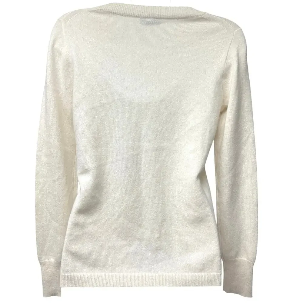 J. Crew Factory Cream Crew Neck Sweater - Picture 2 of 4